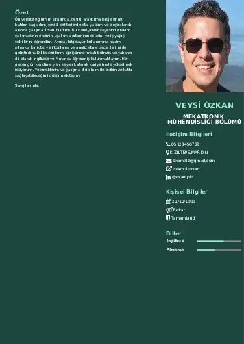 Mekatronik Mühendisliği Cv Örnekleri cv indir